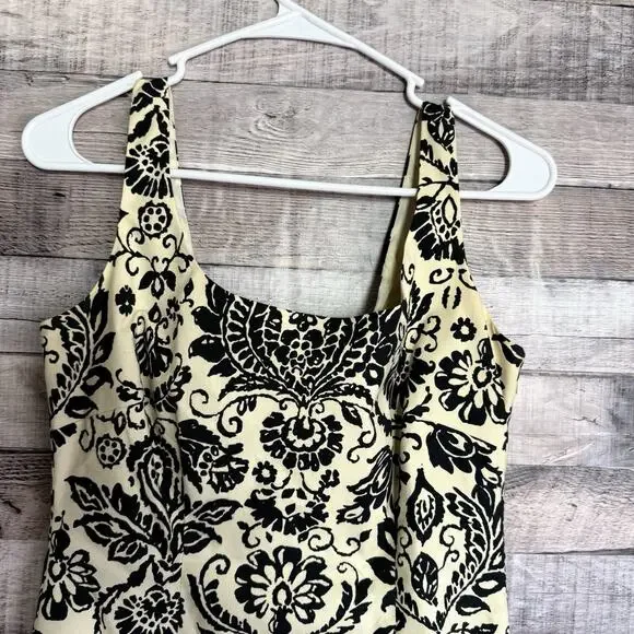 Tommy Bahama Dress Size 4 Sleeveless VTG Lined Silk Cotton Floral Zip Vacation - Picture 3 of 8